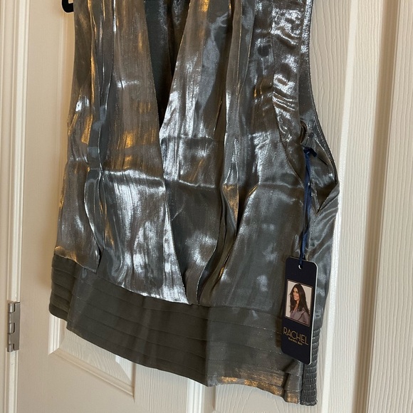 Rachel Roy Silver Sleeveless V-Neck Top size medium - Picture 4 of 12